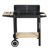 Barbecue a charbon X LUMIX - Grille de cuisson en acier chromé - Surface de cuisson : 49 x 28 cm - Noir