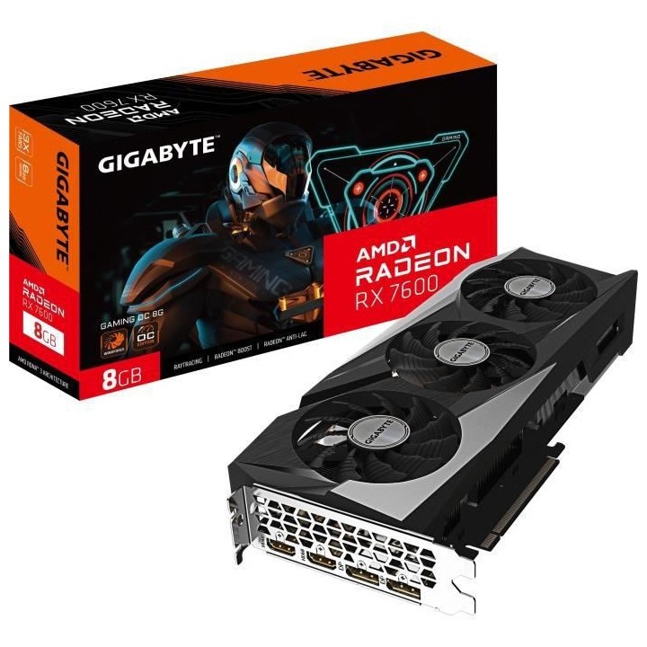 GIGABYTE - Carte Graphique - Radeon - RX 7600 GAMING OC 8G