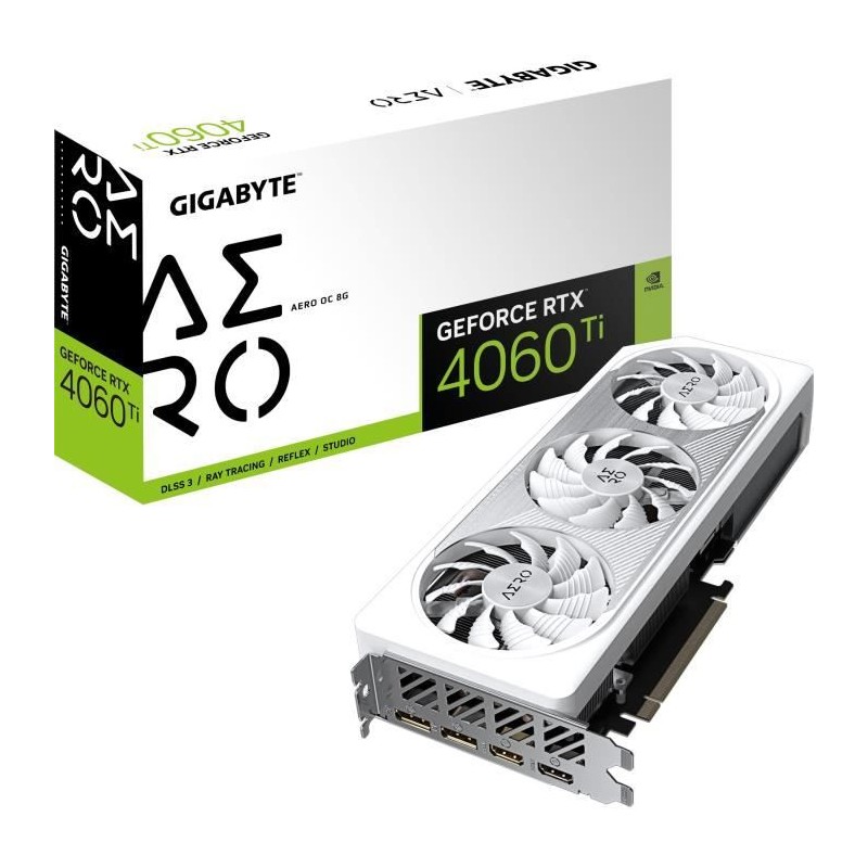 GIGABYTE - Carte Graphique - GeForce - RTX 4060 Ti AERO OC 8G