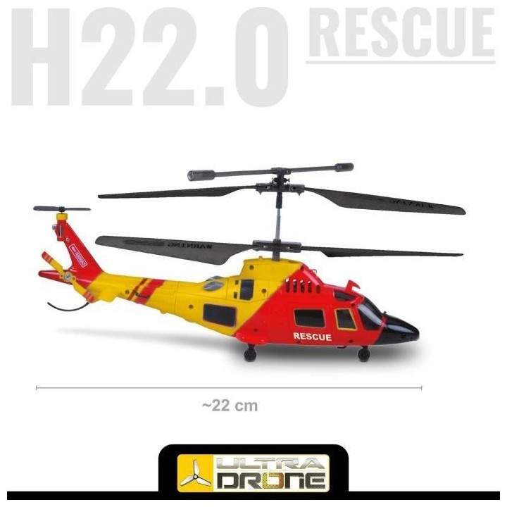 MONDO MOTORS - Hélicoptere télécommandé - Ultradrone H22 Rescue -