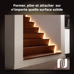 Philips Hue White & Color Ambiance Indoor LightStrips extension 1m, V4, fonctionne avec Alexa, Google Assistant et Apple Homekit