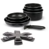 SITRAM 713498 - Batterie de cuisine 11 pieces - Aluminium pressé - Revetement intérieur anti-adhésif - Tous feux dont inducti