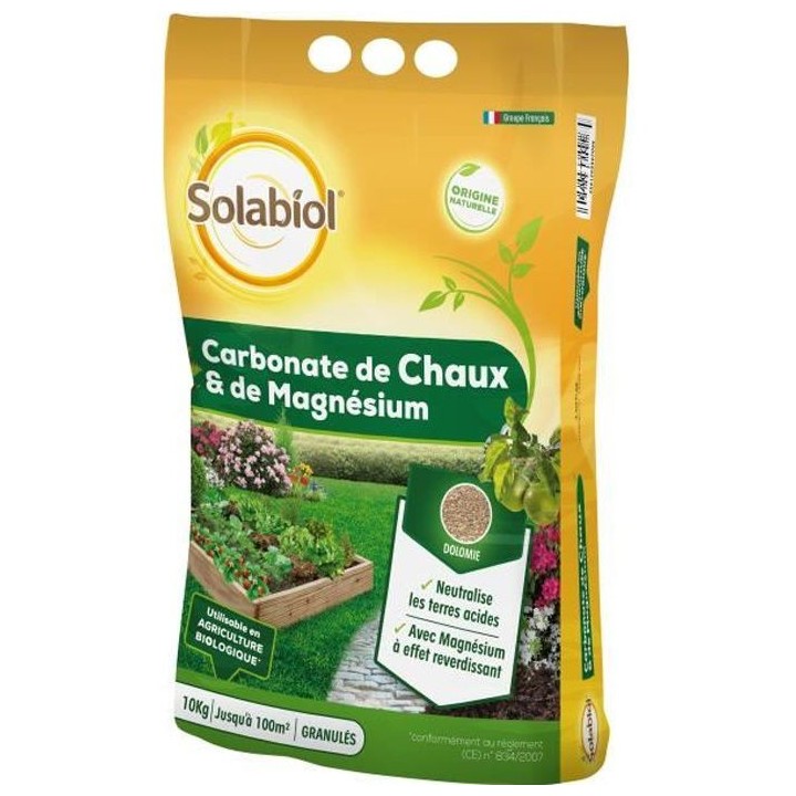 SOLABIOL SOCHAUX10 Carbonate De Chaux Et De Magnesium 10kg, Efficace
