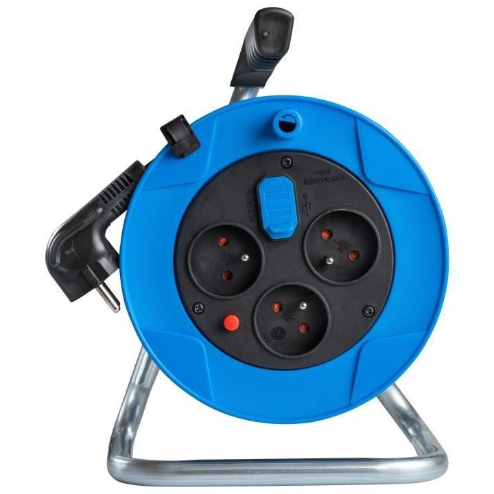 Enrouleur de câble STANDARD BABY S BRENNENSTUHL 10m - 3 prises + USB