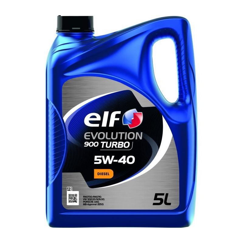 Huile moteur Diesel - ELF - EVOLUTION 900 TURBO 5W-40 - 5L