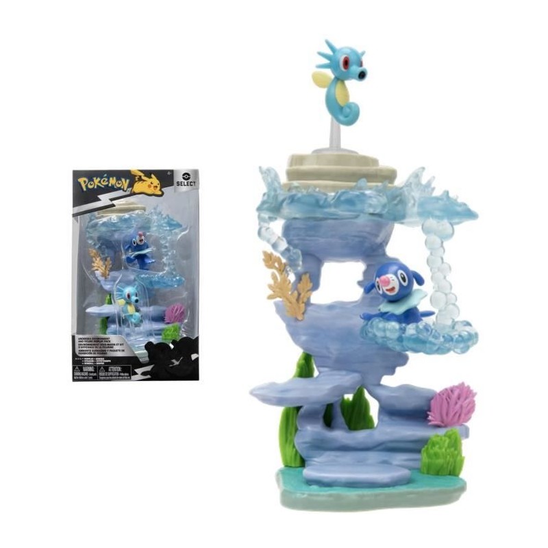 Pokémon - Pack environnement sous-marin avec figurines Otaquin et Hypotrempe 5cm - BANDAI