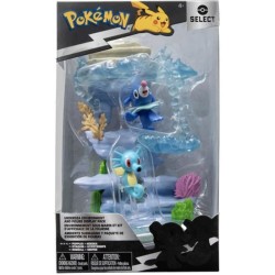 Pokémon - Pack environnement sous-marin avec figurines Otaquin et Hypotrempe 5cm - BANDAI