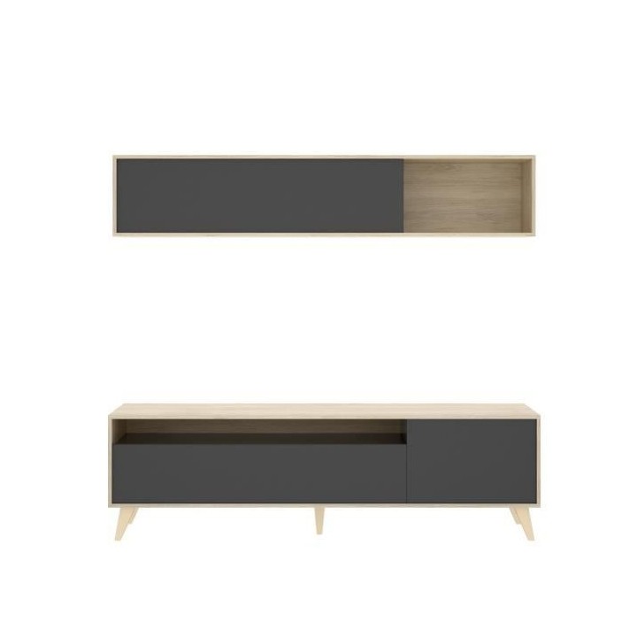 Ensemble meuble TV table basse buffet KOLN- Mélaminé - Style scandin