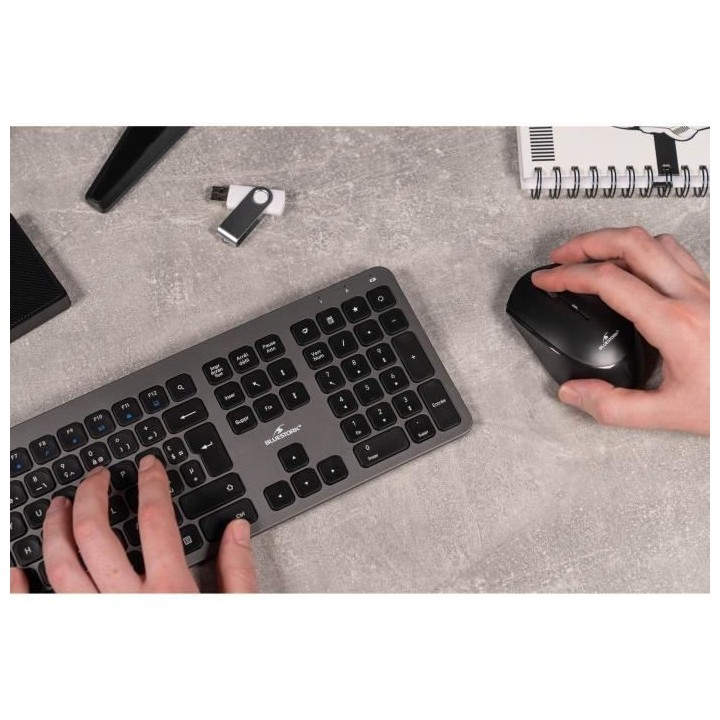 Ensemble clavier et souris - BLUESTORK - Pack Easy Slim - Sans fil - G
