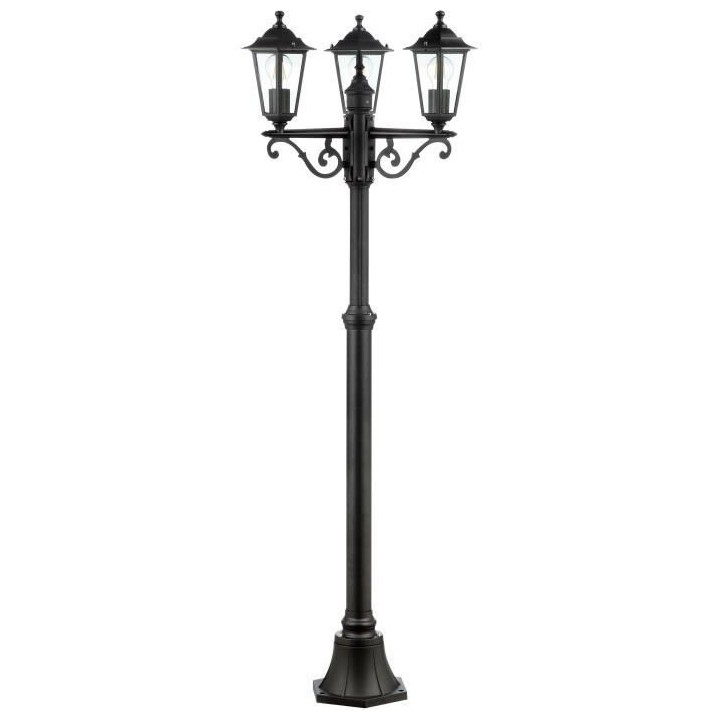 CARLEEN Lampadaire extérieur 3L, noir, E27 max 60W, ampoule non inclu