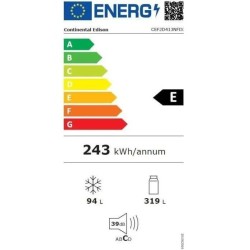 Réfrigérateur congélateur haut - CONTINENTAL EDISON - 413L - Total No Frost - inox - L70 cm x H 178 cm