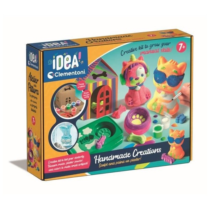 Clementoni - Coffret création d'animaux en plâtre - Loisirs Créatif