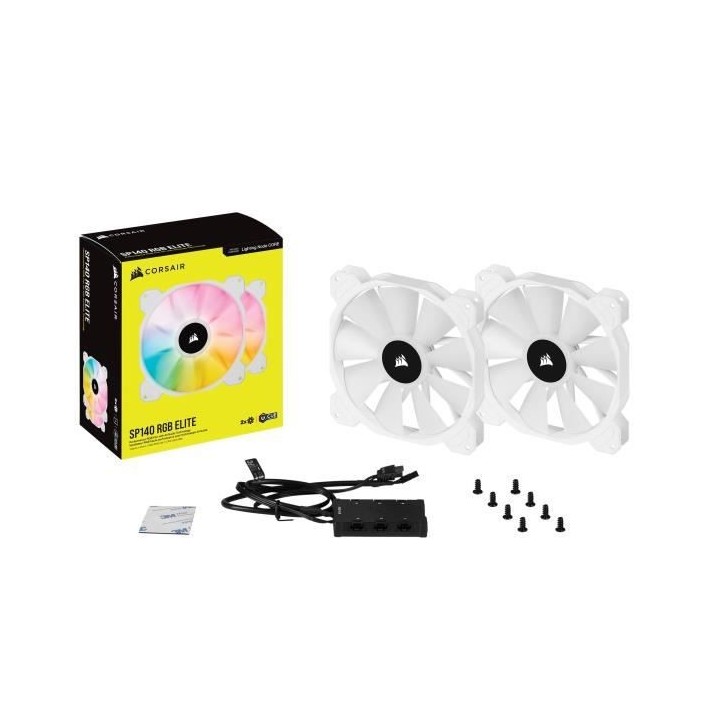 CORSAIR Ventilateur SP Series - White SP140 RGB ELITE - Diametre 140mm