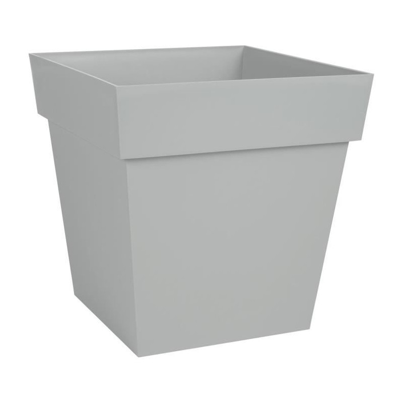 EDA Pot de Fleur Carré TOSCANE 32 cm - 22 L - 32 x 32 x H 32 cm - Gris béton