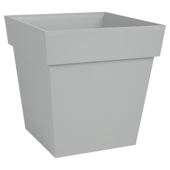 EDA Pot de Fleur Carré TOSCANE 32 cm - 22 L - 32 x 32 x H 32 cm - Gri