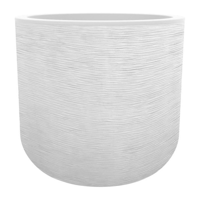 EDA PLASTIQUE - Pot rond 50 cm Graphit'Up - 67 L - Blanc cérusé