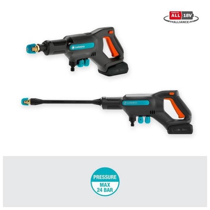 Nettoyeur moyenne pression GARDENA AquaClean 24 / 18V P4A - Batterie 1