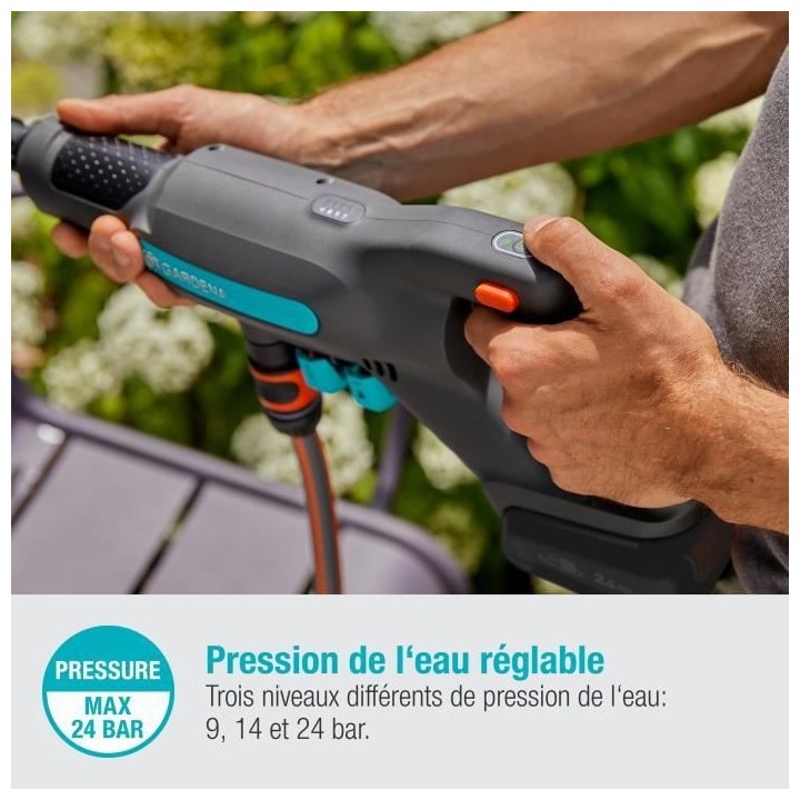 Nettoyeur moyenne pression GARDENA AquaClean 24 / 18V P4A - Batterie 1