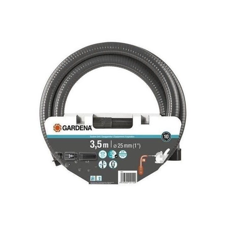 GARDENA Équipement d'aspiration – Longueur 3.5m – Ø25mm – Racc