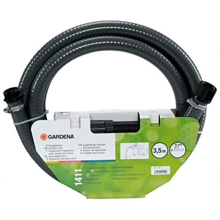 GARDENA Équipement d'aspiration – Longueur 3.5m – Ø25mm – Racc
