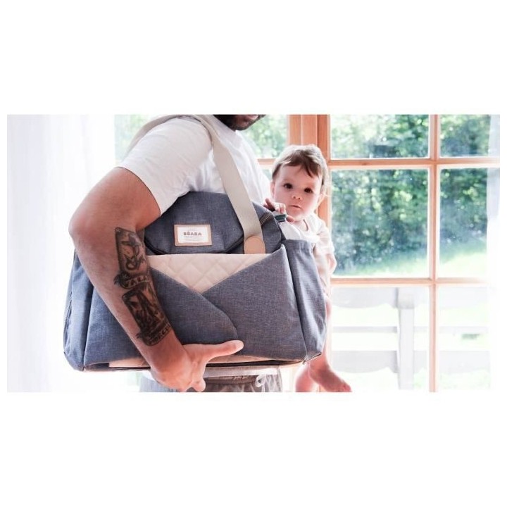 BEABA Sac a langer Sydney II, Modulable, Grande contenance, Rangements