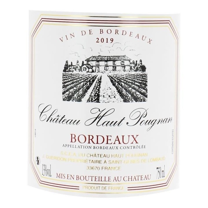Château Haut Pougnan Cuvée Prestige 2019 Bordeaux - Vin rouge de Bor