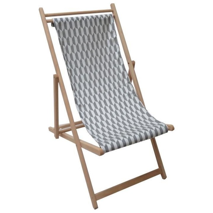 JARDIN PRIVE - Chilienne dralon geometric gris - toile amovible.