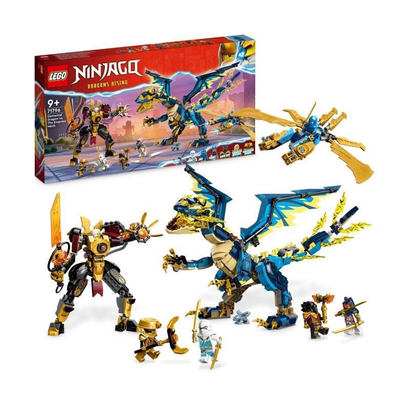 LEGO NINJAGO 71796 Le Dragon Élémentaire contre le Robot de l'Impératrice, Grand Jouet