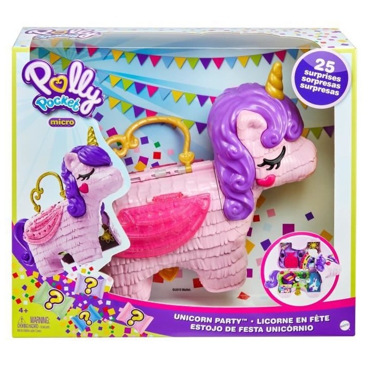 Polly Pocket - Sac Licorne Surprises - Piñata Licorne Féérique + de