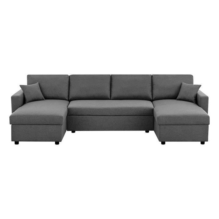 Canapé d'angle convertible panoramique + 2 coffres de rangement + 2 c