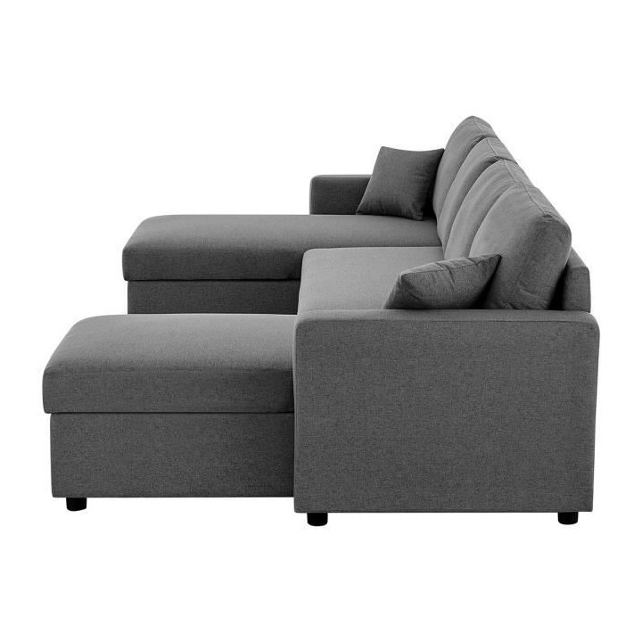 Canapé d'angle convertible panoramique + 2 coffres de rangement + 2 c