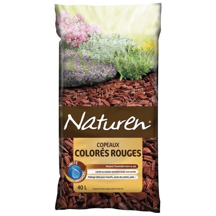 NATUREN Copeaux Colorés Rouges - 40L