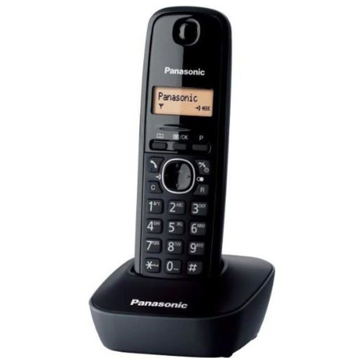 Panasonic KX-TG1611FRH Solo Téléphone Sans Fil Sans Répondeur Noir