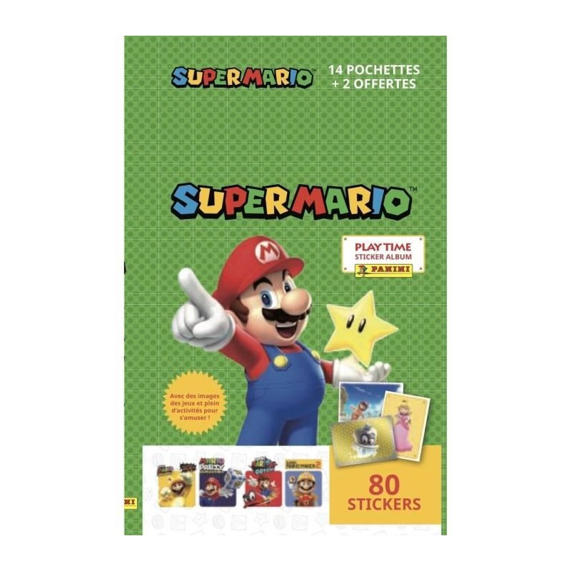 SUPER MARIO STICKERS Blister 14 pochettes + 2 pochettes offertes