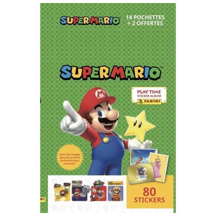SUPER MARIO STICKERS Blister 14 pochettes + 2 pochettes offertes