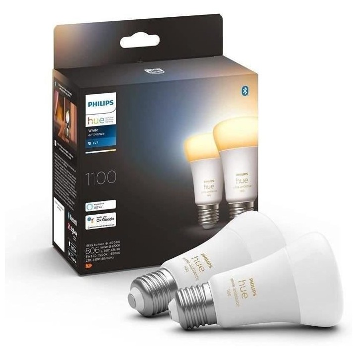 Philips Hue White Ambiance, ampoule LED connectée E27 équivalent 75W