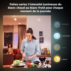 Philips Hue White Ambiance, ampoule LED connectée E27 équivalent 75W, 1100 lumen, compatible Bluetooth, pack de 2