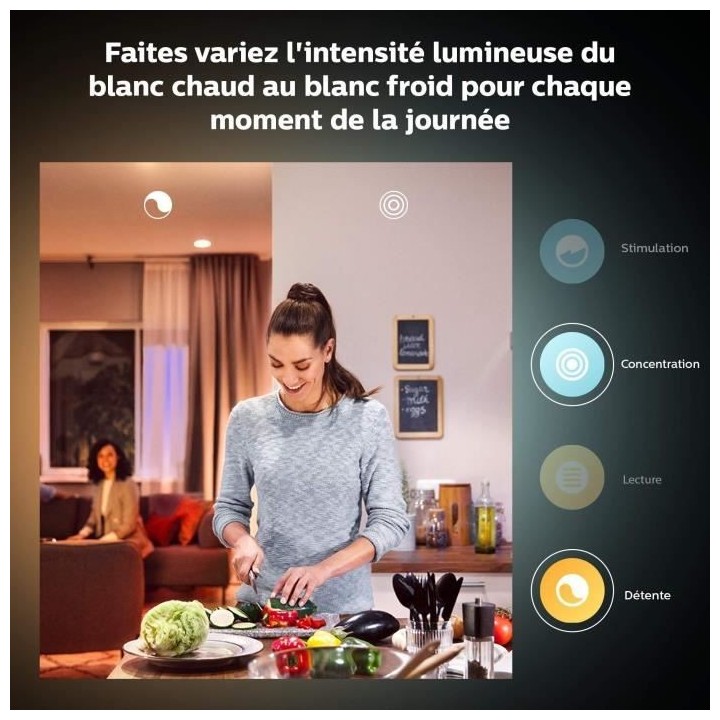 Philips Hue White Ambiance, ampoule LED connectée E27 équivalent 75W