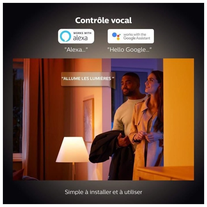 Philips Hue White Ambiance, ampoule LED connectée E27 équivalent 75W