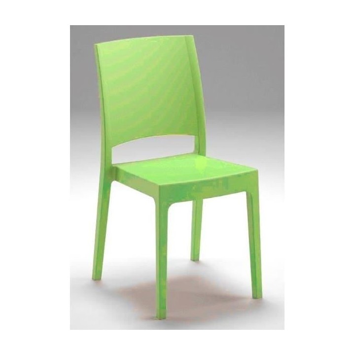 Lot de 4 chaises de jardin FLORA ARETA - 52 x 46 x H 86 cm - Vert anis