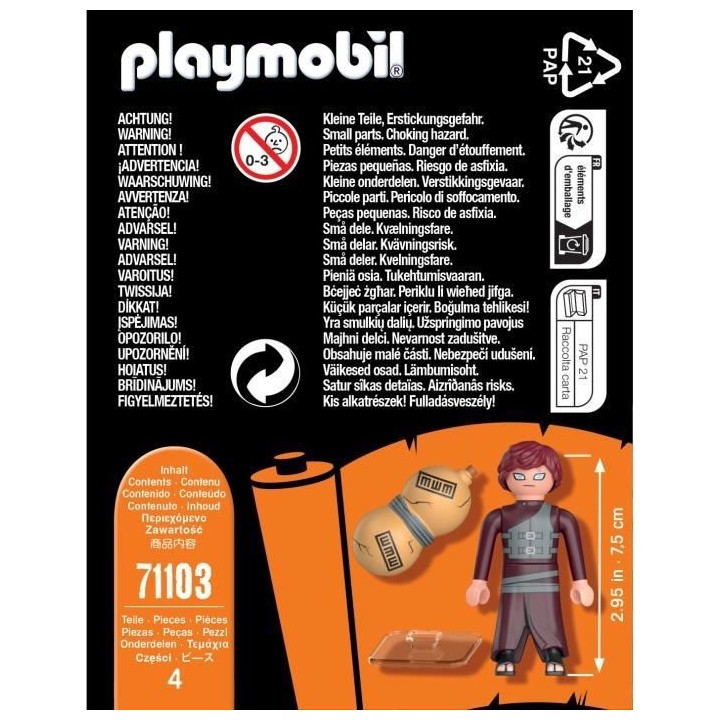 PLAYMOBIL 71103 Gaara - Naruto Shippuden - Héros issu de manga ninja