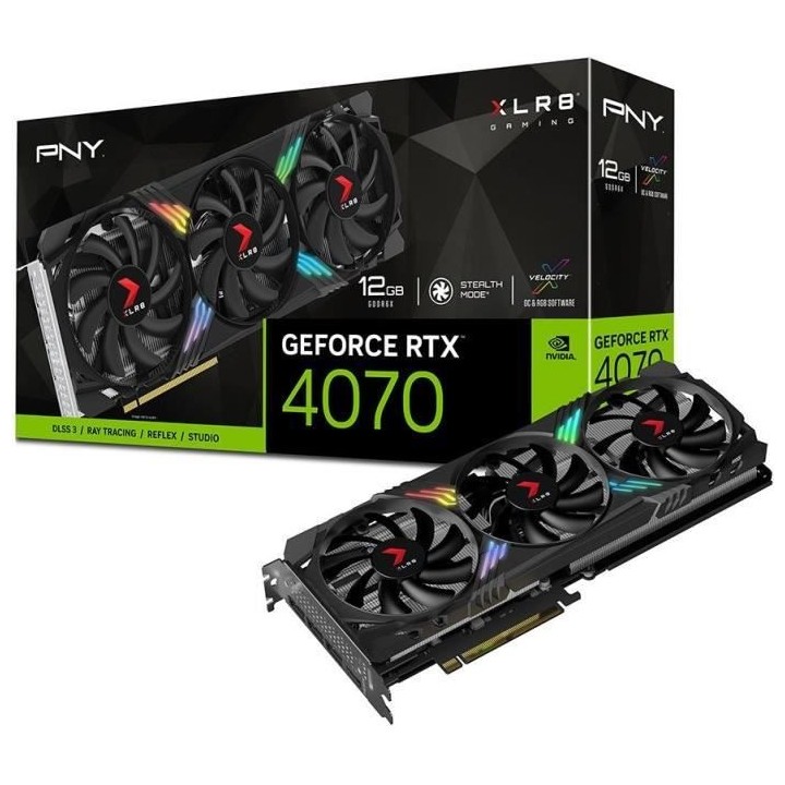 PNY - Carte Graphique - GeForce RTX™ 4070 XLR8 Gaming VERTO EPIC-X R