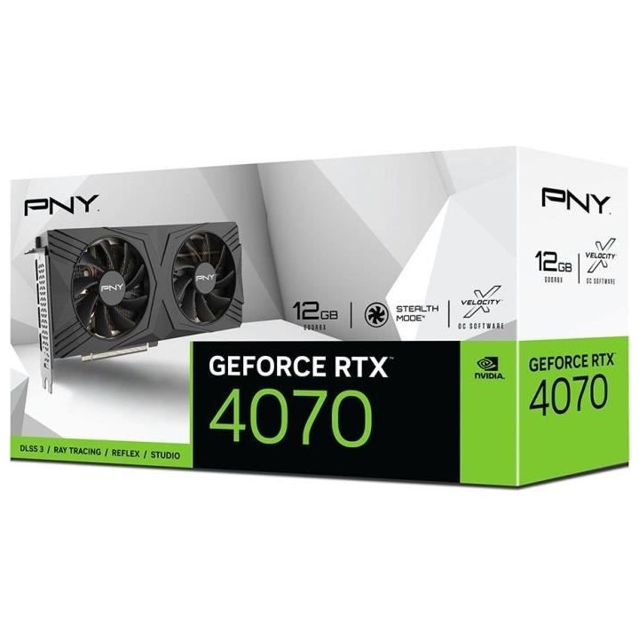 PNY - Carte Graphique - GeForce RTX™ 4070 VERTO - 12G - Dual Fan DLS