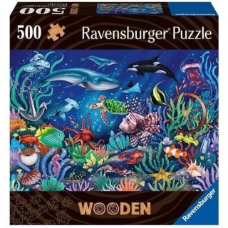 Puzzle en bois - Rectangulaire - 500 pcs - Monde marin coloré - Adult