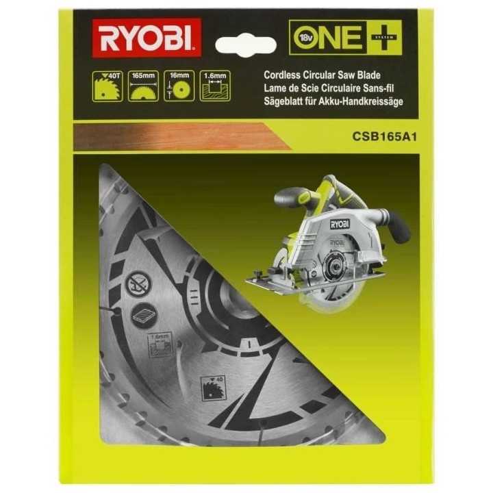 Lame ultra fine RYOBI pour scie circulaire R18CS-0 OnePlus CSB165A1