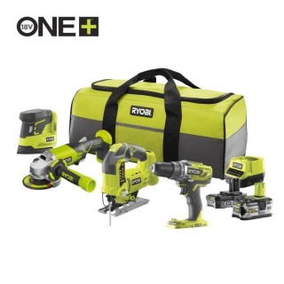 Combo 4 outils : perceuse + scie sauteuse + meuleuse + ponceuse triang