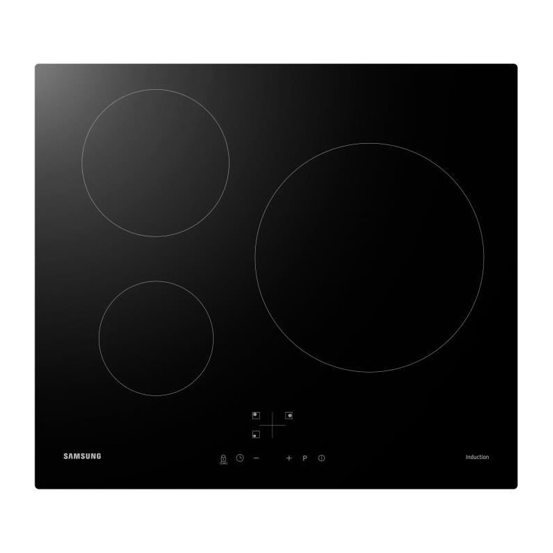 Plaque de cuisson induction - SAMSUNG - 3 zones - L59 x P57 cm - NZ63M3NM1BB/UR - 7200 W - Revetement verre - Noir