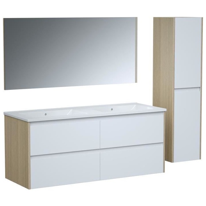 Ensemble SKARA set de salle de bain 120, vanity+vasque+miroir & Colonn