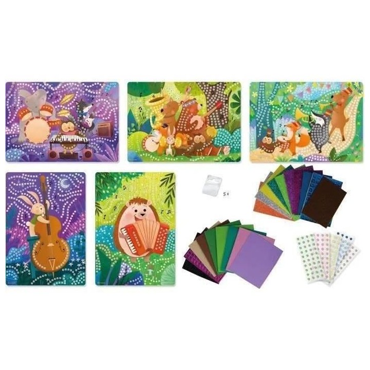 SYCOMORE - 5 TABLEAUX MOSAiQUES ANIMAUX EN FANFARE Dimensions : 24 x 3