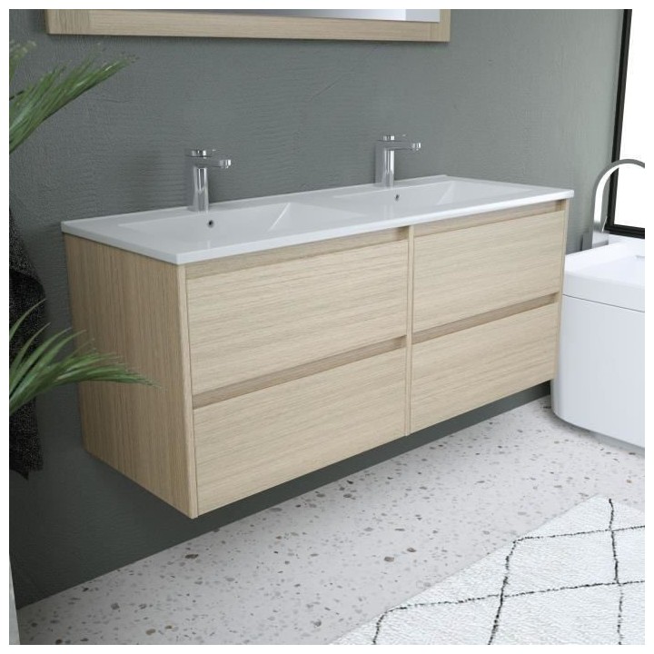 TIMBER, set de salle de bain 120, vanity+vasque+miroir